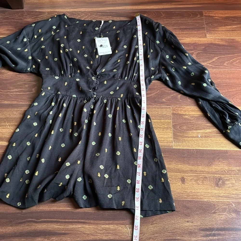 🌿END of SEASON SALE🌿FREE PEOPLE Black Comb Romper Size Medium
